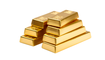 Gold bar stack isolated on a transparent background png