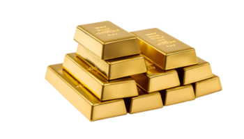 Gold bar stack isolated on a transparent background png