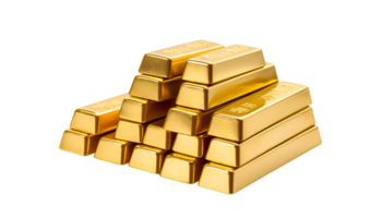 Gold bar stack isolated on a transparent background png