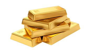 Gold bar stack isolated on a transparent background png