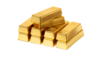 Gold bar stack isolated on a transparent background png