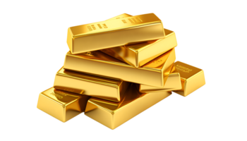 Gold bar stack isolated on a transparent background png