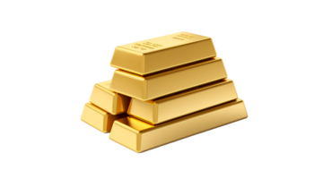 Gold bar stack isolated on a transparent background png