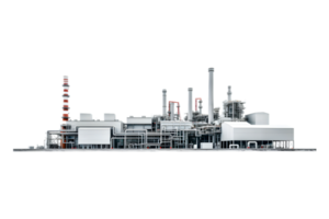 industrial planta aislado en un transparente fondo, petróleo y gas industria, refinería fábrica, petroquímica planta zona png