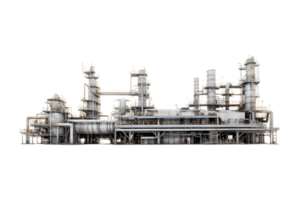 industrial plant isolated on a transparent background, Oil and gas industry,refinery factory,petrochemical plant area png