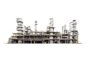 industrial plant isolated on a transparent background, Oil and gas industry,refinery factory,petrochemical plant area png