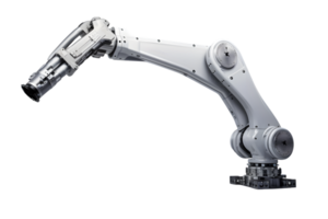 industrieel robot arm geïsoleerd Aan een transparant achtergrond png