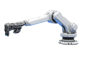 Industrial robotic arm isolated on a transparent background png