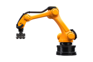 Industrial robotic arm isolated on a transparent background png