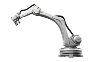 Industrial robotic arm isolated on a transparent background png