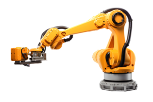 industrieel robot arm geïsoleerd Aan een transparant achtergrond png