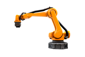 Industrial robotic arm isolated on a transparent background png