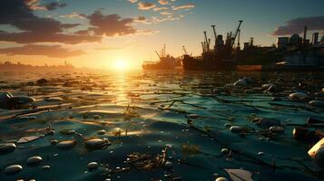 Reviving the Seas. 3D Insights into Ocean Cleanup Technology. AI Generated photo