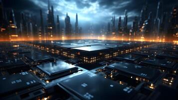 Futuristic Circuitry - Immersive Monochromatic Tech Background. photo
