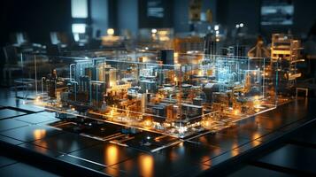 Reinventing Industry. 3D Insights into Industrial IoT's Data Revolution. AI Generated photo