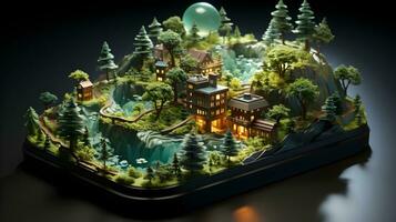 Learning Green. 3D Insights into Environmental Education Apps. AI Generated photo