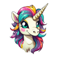 Einhorn süß Aufkleber transparent png