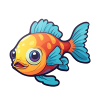 pesce carino etichetta png