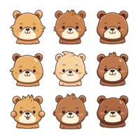 emoticon Urso fofa sorrir transparente png