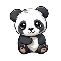 schattig baby panda sticker transparant PNG