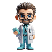 Cartoon 3d doctor rendering png