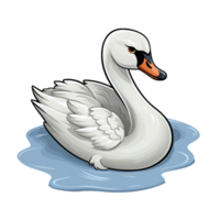 cigno carino etichetta trasparente png