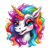 Licorne mignonne autocollant transparent png