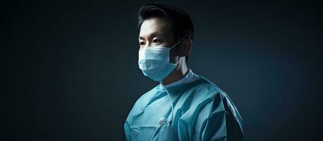 Japanese male wearing medical attire photo
