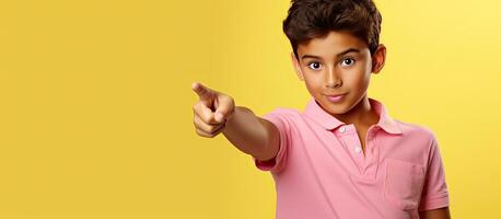 Young Hispanic boy promotes item emphasizes great price photo