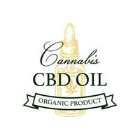 canabis petróleo embalaje diseño. marijuana logo modelo con mano dibujado elementos. vector ilustración en bosquejo estilo.
