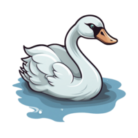 cygne mignonne autocollant transparent png