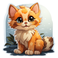 sticker schattig kat PNG