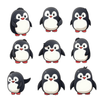pinguin emoticon schattig sticker transparant png