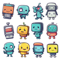 robot emoticon pegatina transparente png