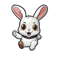 Rabbit cute sticker trnsprent png