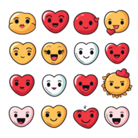 liefde schattig emoticon sticker transparant PNG