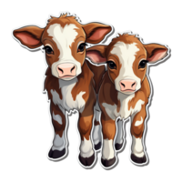 Calves cute sticker png