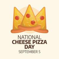 National Cheese Pizza Day design template good for greeting usage. cheese pizza design. pizza vector illustration. flat design. eps 10.