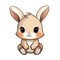 kanin söt kanin klistermärke transparent png