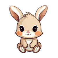 lapin mignonne lapin autocollant transparent png