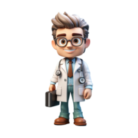 Cartoon 3d doctor rendering png