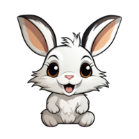 Rabbit cute sticker trnsprent png