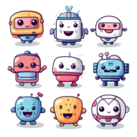 robot emoticon sticker transparant PNG