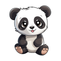 carino bambino panda etichetta trasparente png