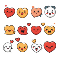 kärlek söt uttryckssymbol klistermärke transparent png