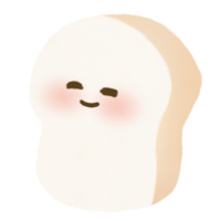 Freshly baked bread with cute face. png