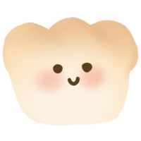 recién horneado un pan con linda rostro. png