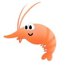 Illustration of a charming shrimp cartoon symbol, mascot logo, cartoon animal style. png