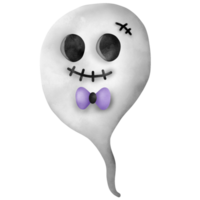 Happy Halloween, Halloween frightening ghost character. Trick or Treat with a creepy cartoon figure. png