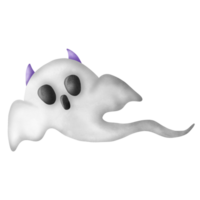 Happy Halloween, Halloween frightening ghost character. Trick or Treat with a creepy cartoon figure. png